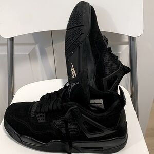 Nike Air Jordan - All Black High-Top Sneakers with Suede Finish, Rubber heel